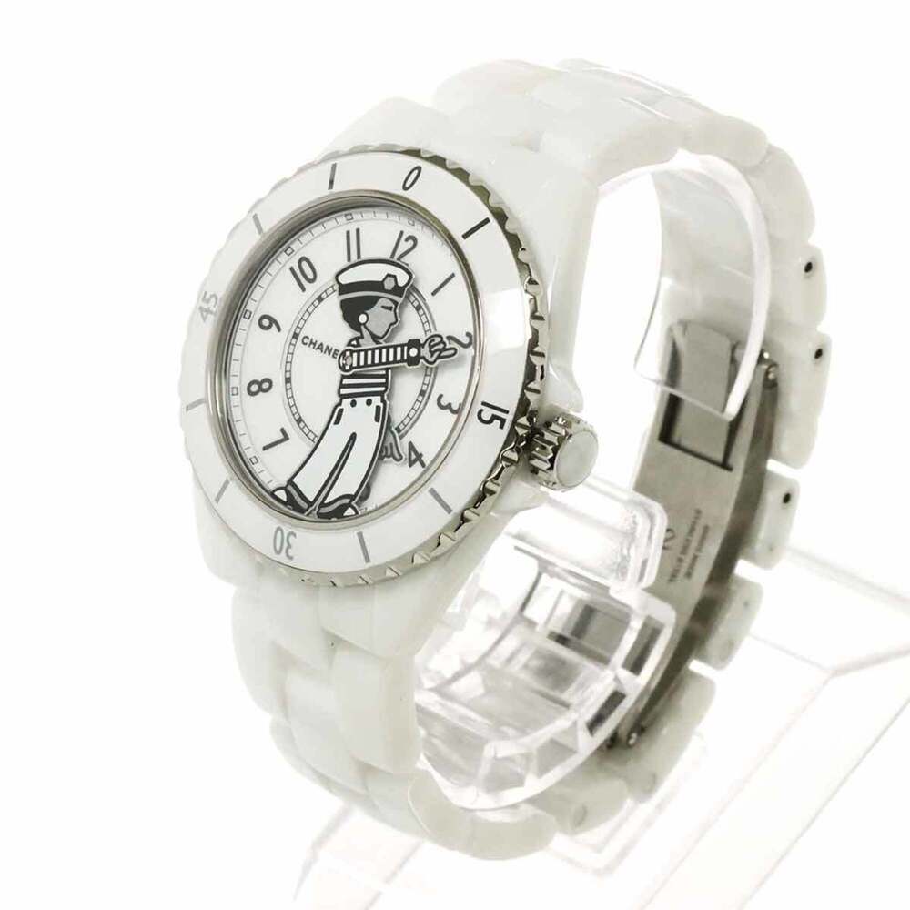 Chanel Mademoiselle J12 La Pausa H7481 Limited Edition Men's Watch White Cera... - Picture 3 of 7